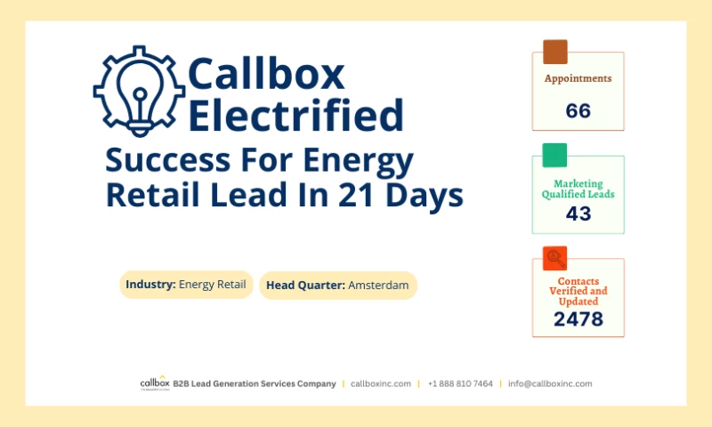 Callbox - Callbox Electrified Success For Energy Retail Lead In 21 Days