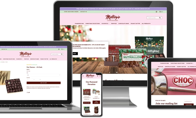 Company 119 - MALLEYS CHOCOLATES WEBSITE DESIGN