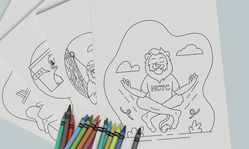 Designed.co - North Central Texas College Mascot Coloring Book Design