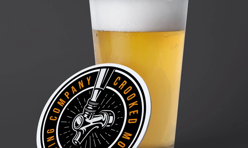 Designed.co - Crooked Mountain Brewing Company Coaster Design