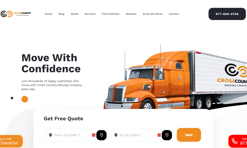 Made Online - Cross Country Moving Company Website Development