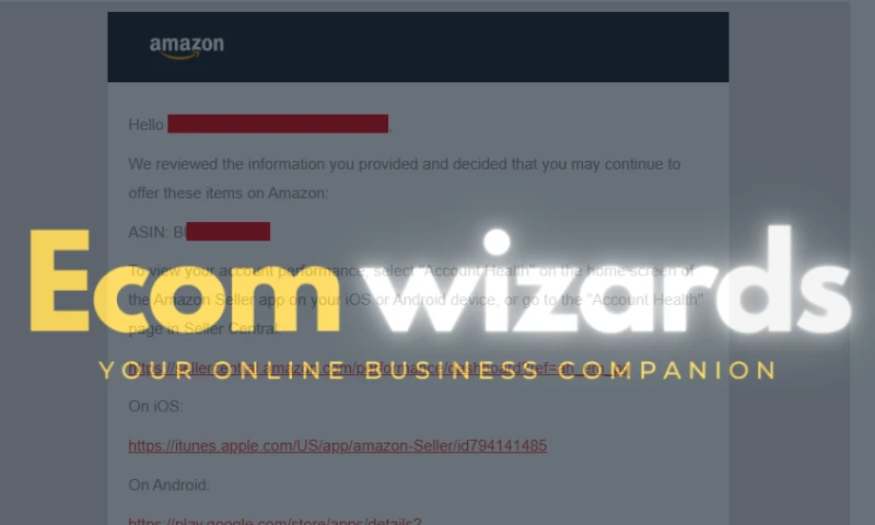 Ecomwizards - ASIN Reinstatement