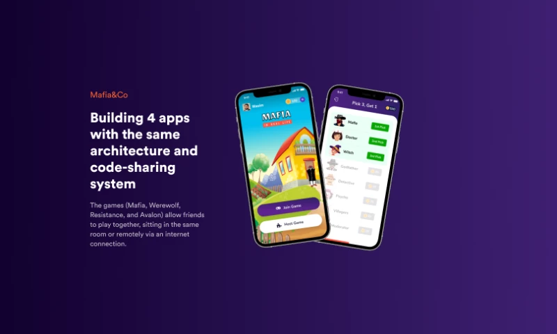 Mafia&Co: building 4 apps with the same architecture and code-sharing system