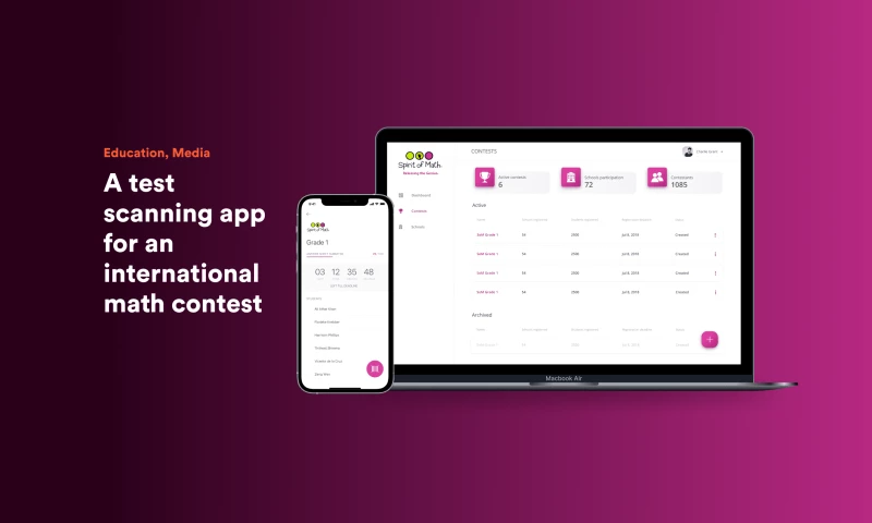 Spirit of Math: a test scanning app for an international math contest