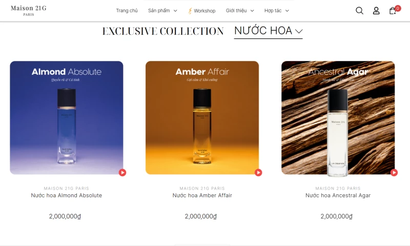 E-COMMERCE WEBSITE For MAISON 21G