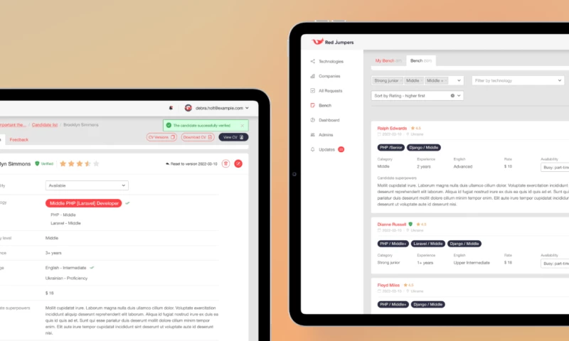 Red Jumpers - Web Application for IT Staffing Agency