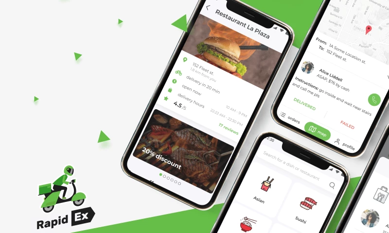 RapidEx - Mobile Application for P2P food delivery service