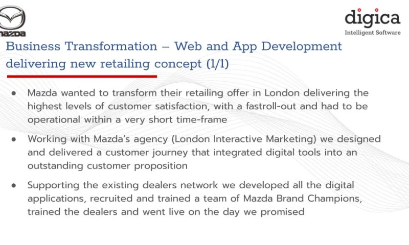 Business Transformation Web and App Development delivering new retailing concept