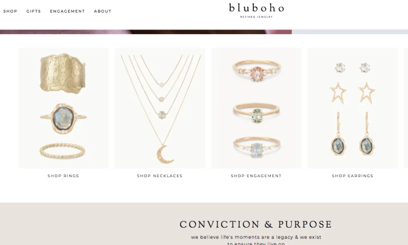 Bluboho - e commerce jewelry website Dubai