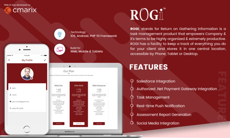 Cmarix - Rogi Web Mobile Application
