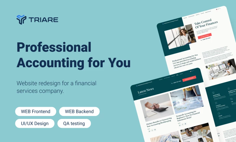 Professional Accounting For You - redesign for a financial services company