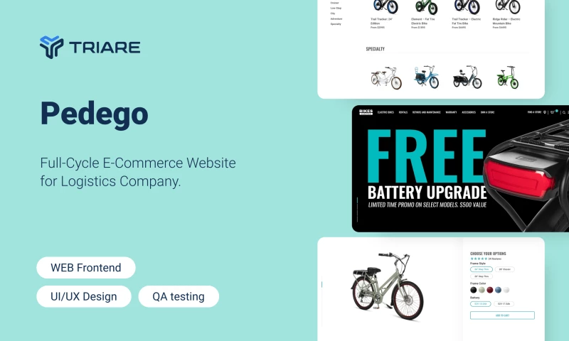 TRIARE - Pedego - full-cycle e-commerce website for logistics company