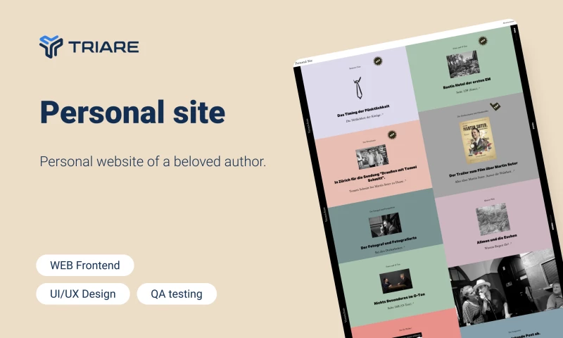 Personal website - giving a popular writer his digital signature