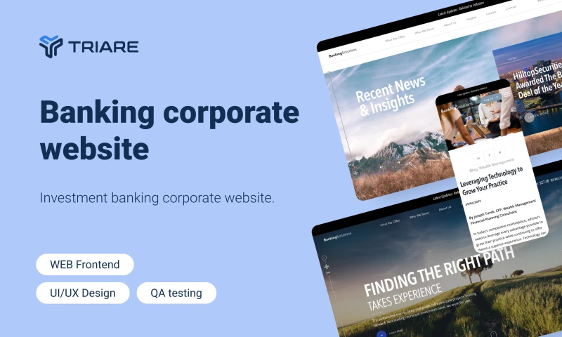 TRIARE - Finances - web design for banking corporate website -