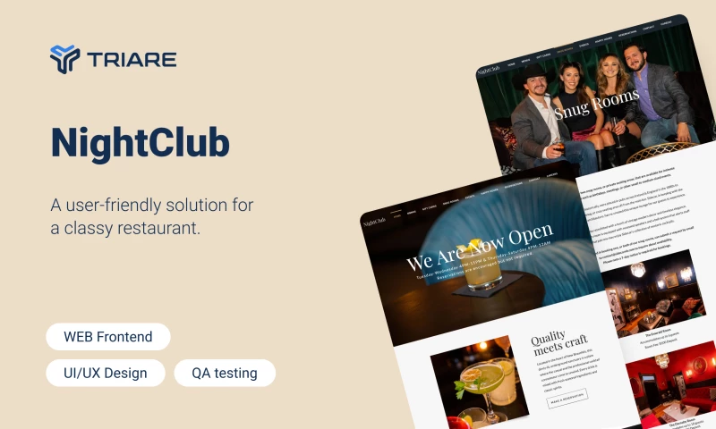 TRIARE - NightClub - a user-friendly solution for a classy restaurant