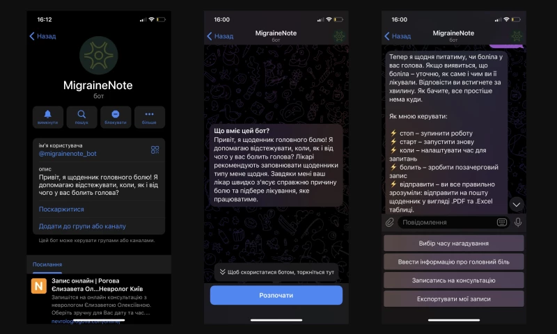 Chatbot MigraineNote
