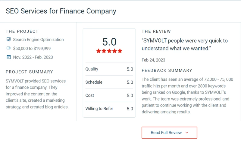 SEO Services for Finance Company