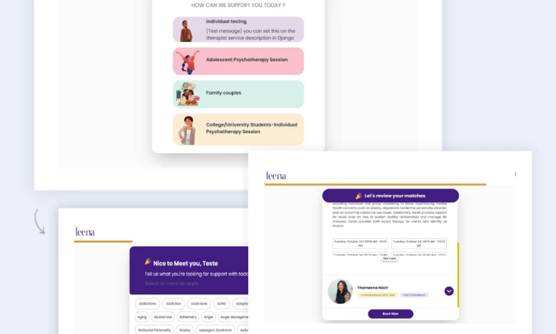 Leena - Therapy & Mental Health Custom Application Development