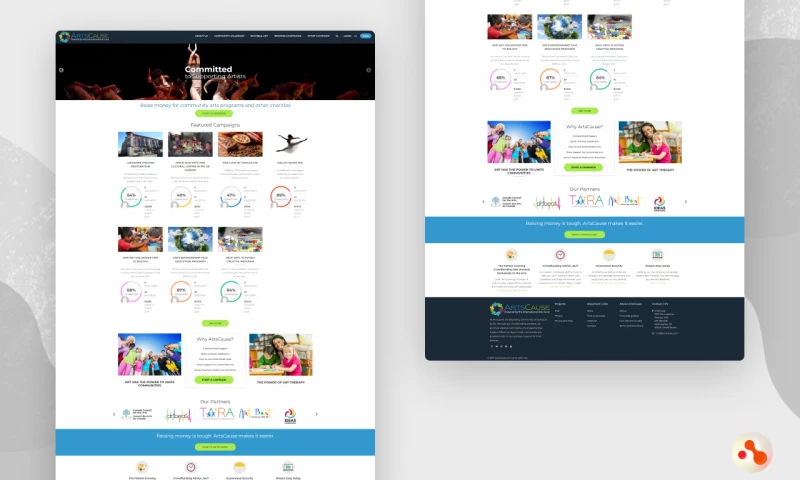 ArtsCause - Custom Art Crowdfunding Website Development
