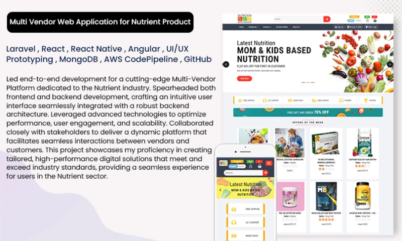 Connect Infosoft Technologies - Multi Vendor Web Application for Nutrient Product