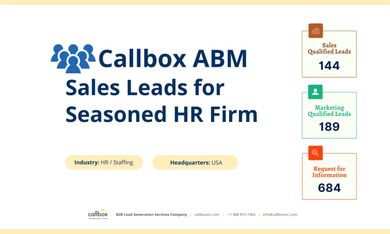 Callbox - Callbox ABM Scaled Sales Leads for Seasoned HR Firm