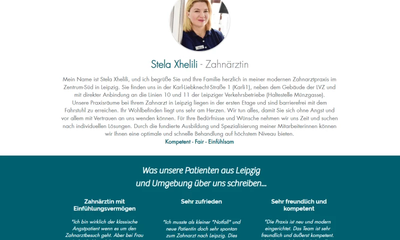 ZAHNARZTPRASIS Dental Clinic Website Development