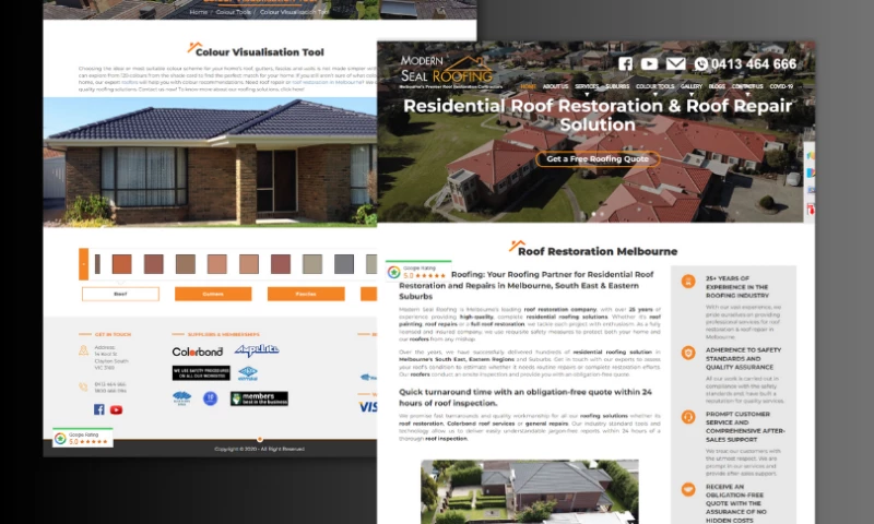 Digiwhiz - Modern Seal Roofing - Website Development