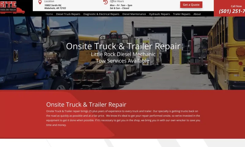 Onsite Truck & Trailer Repair Website Redesign and SEO Project Case Study