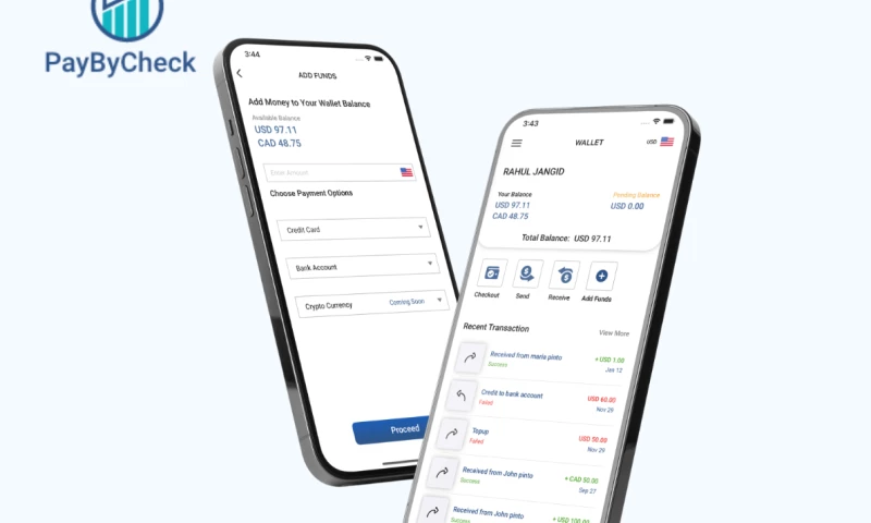 Pay By Check Multi-Currency E-wallet Mobile App