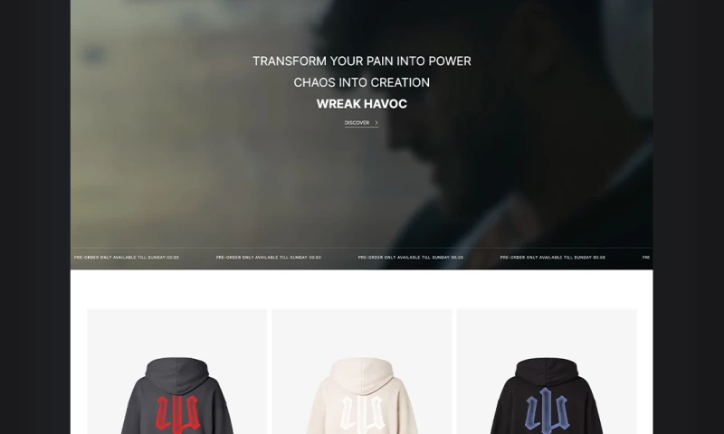 Wonder Blue - Online store for a streetwear brand