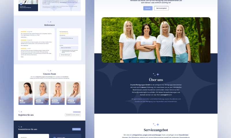 Wonder Blue - Website for a cleaning company