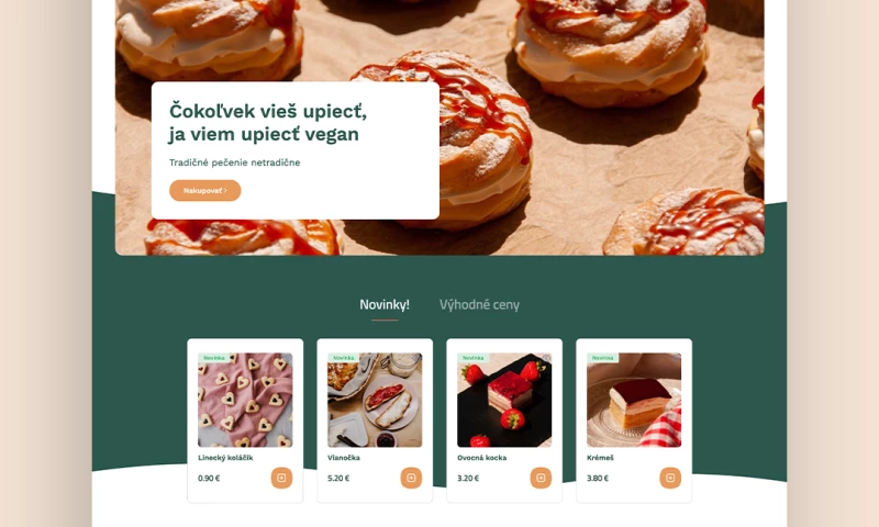 Wonder Blue - Website for the vegan bakery