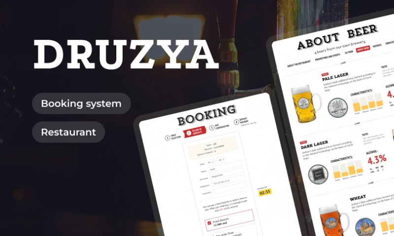 A website for the largest restaurant in the CIS with the table reservation option