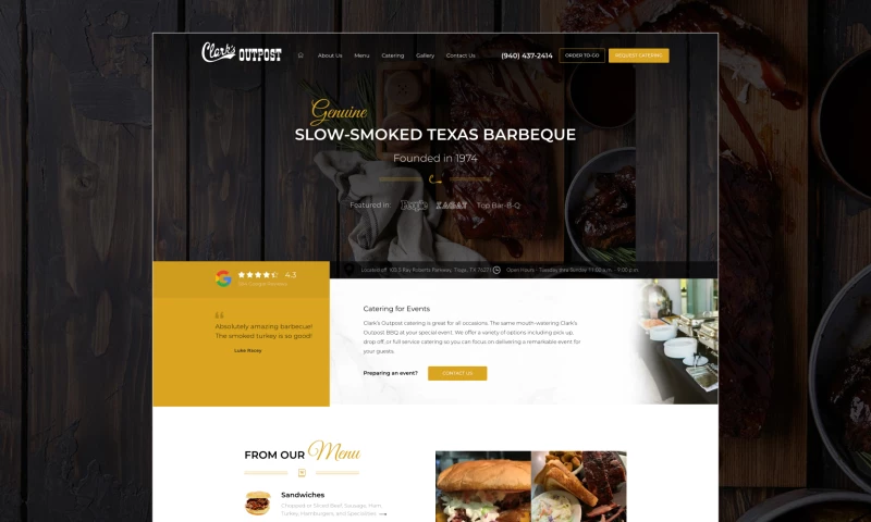 Web Loft Designs - Clarks Outpost Restaurant