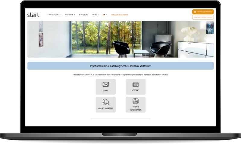 Groovy Web - Start Psychotherapie - Psychotherapy & Coaching: fast, modern, reliable.