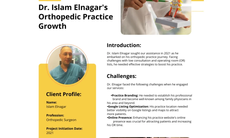 Dr. Islam Elnagar's Orthopedic Practice Growth