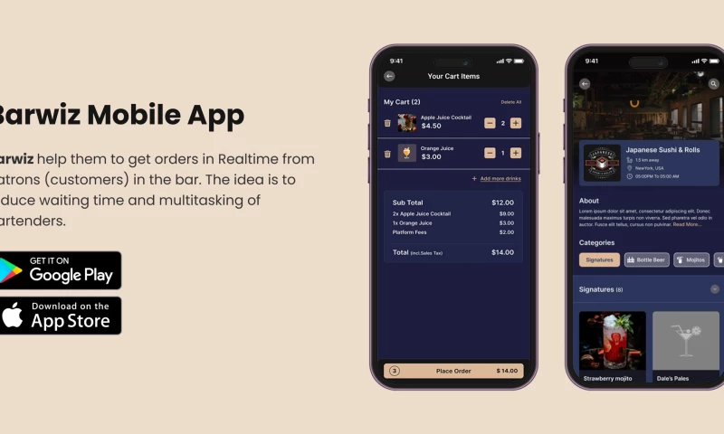 Barwiz & Bartender Mobile App
