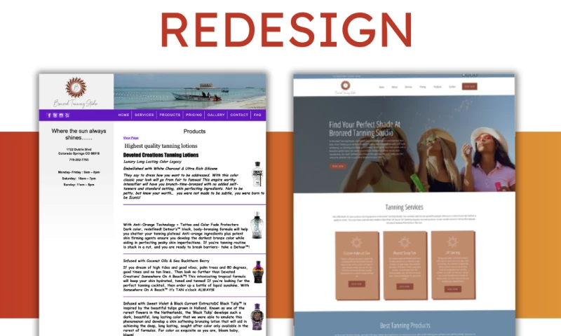 Website Redesign for Tanning Salon in Colorado Springs