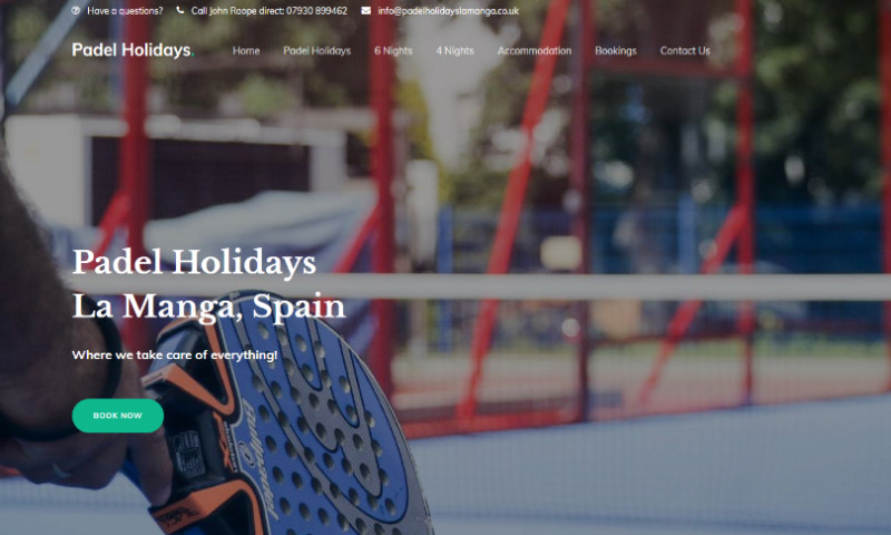 Websites Etc - Padel Holidays Website