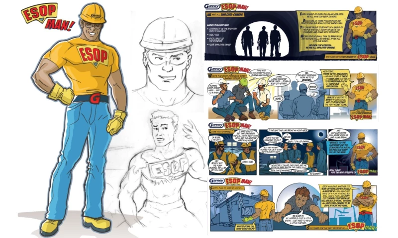 ESOP Man Character Design and Comic Strip