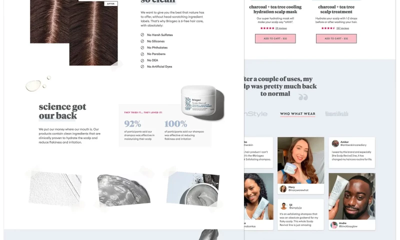 Webistry - Briogeo Hair Care | ECommerce Landing Page