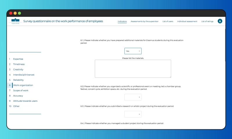 WebZone - The college professors work evaluation app