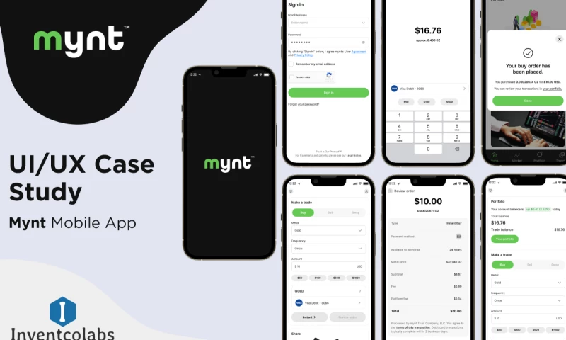 Inventcolabs Software - Mynt Mobile App