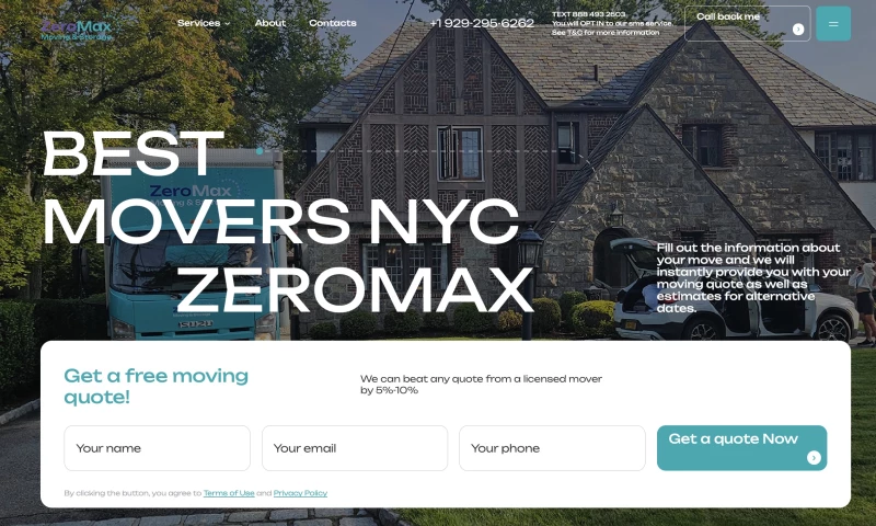 Uniweb Digital Agency - ZeroMax Moving Web Design Update