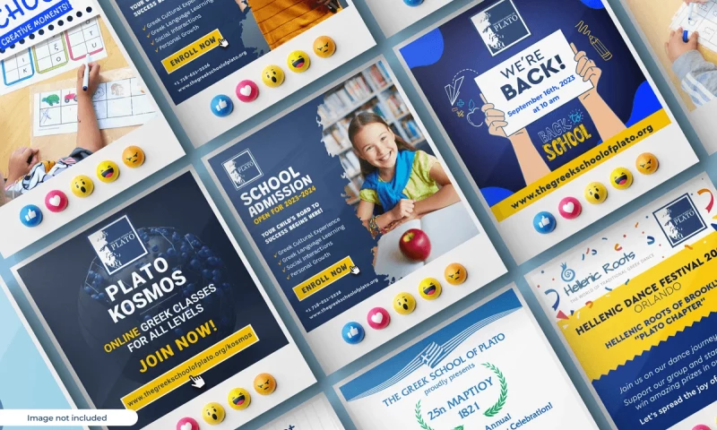 The Greek School of Plato - Social Media Design