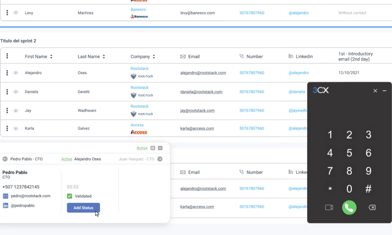 Rootnet integration with 3CX to automate sales calls