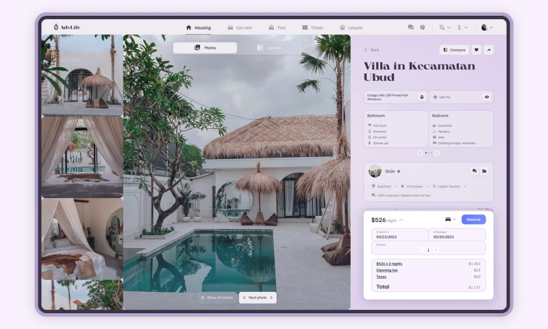 Phenomenon Studio - AdvLife - rental web service design
