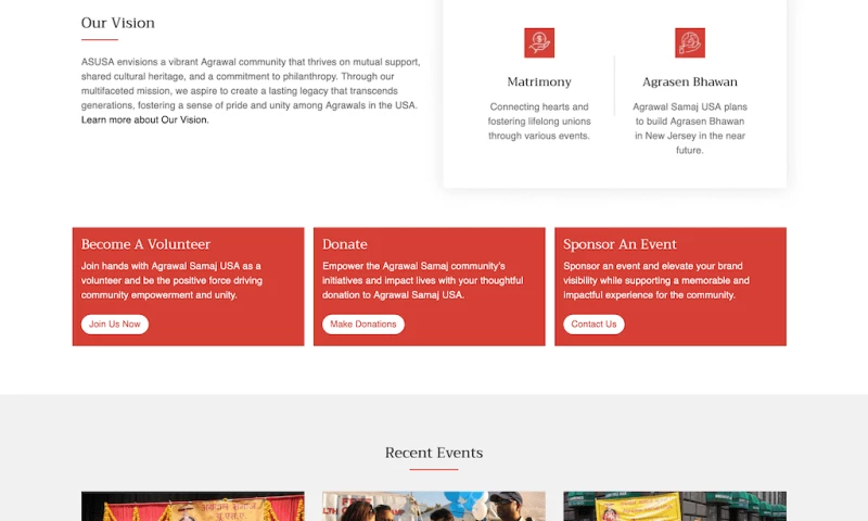 Agrawal Samaj USA Website Rebranding by Scinorx Technologies