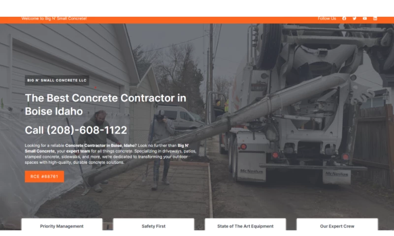 Big N Small Concrete Website