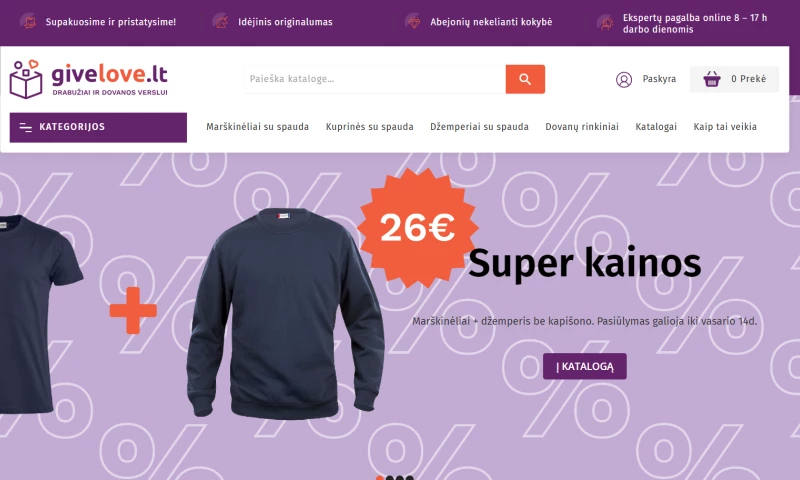 Navus - Givelove - e-shop for a business gifts company